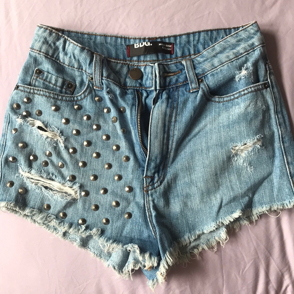 BDG high rise studded shorts